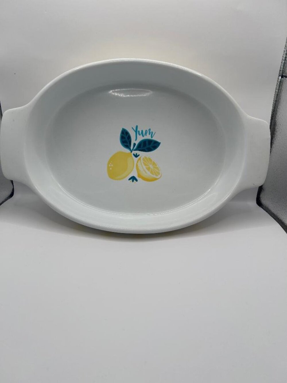Crofton 2 Quarts Stoneware Serving Dish With Lemon Design
